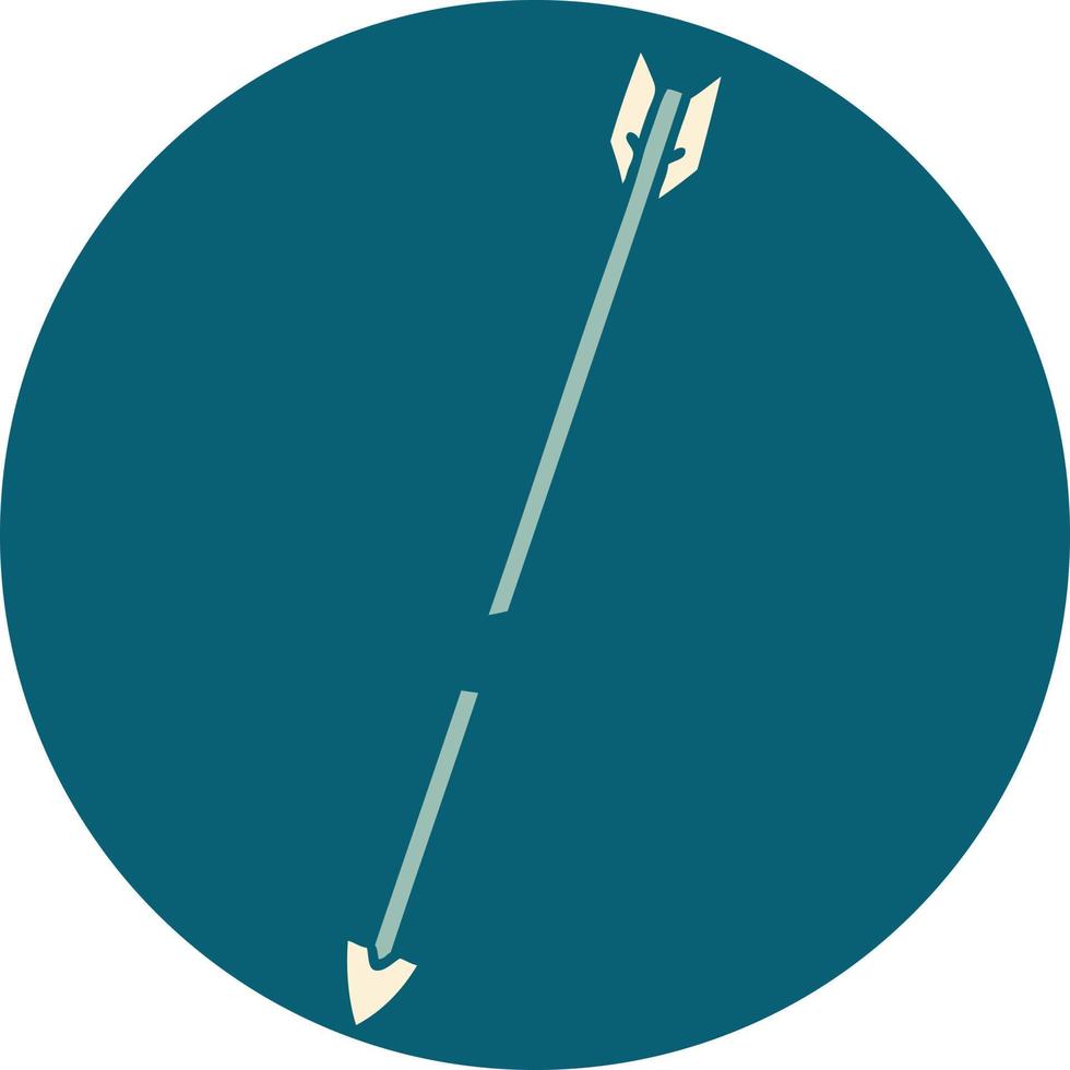 iconic tattoo style image of an arrow vector