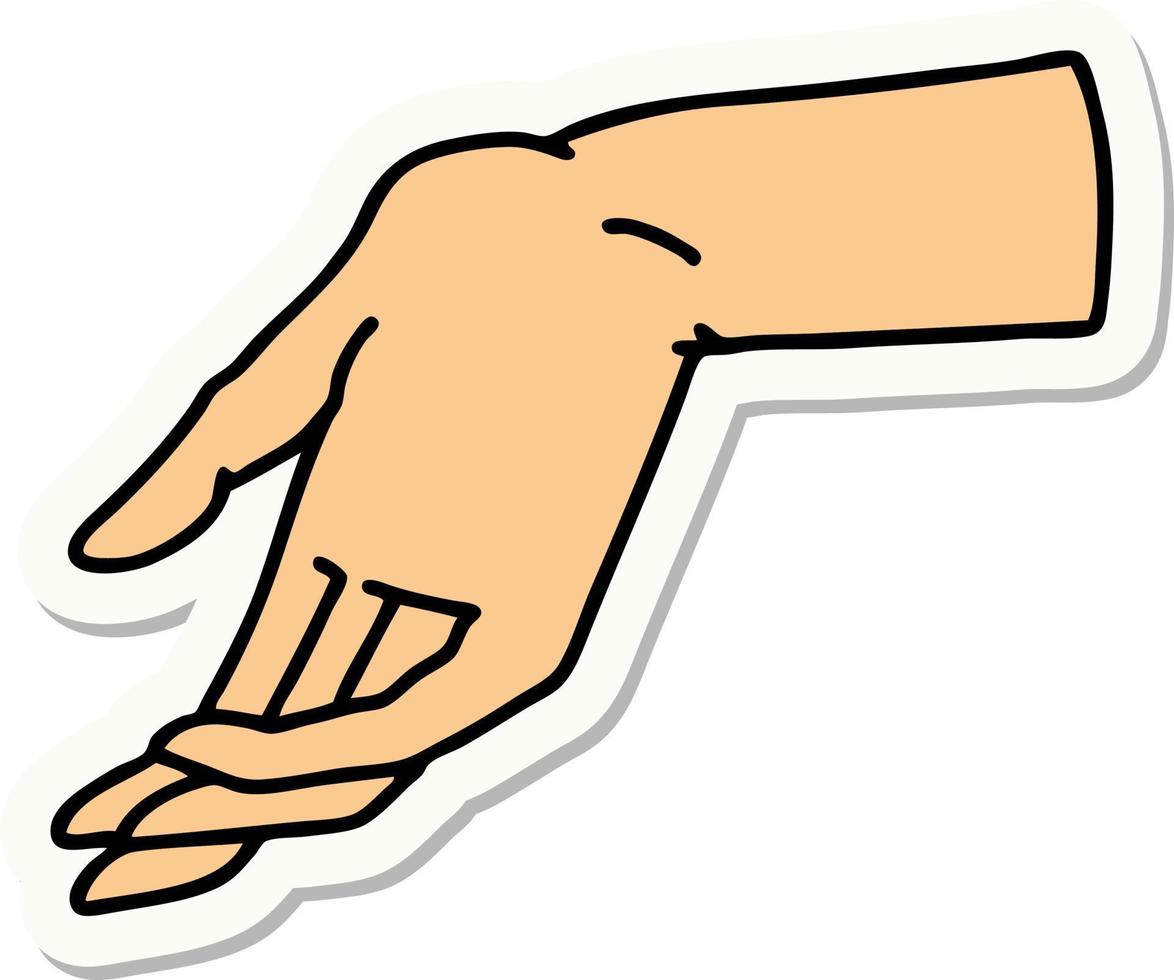 sticker of tattoo in traditional style of a hand vector