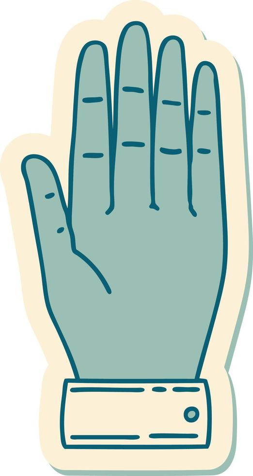 sticker of tattoo in traditional style of a hand vector