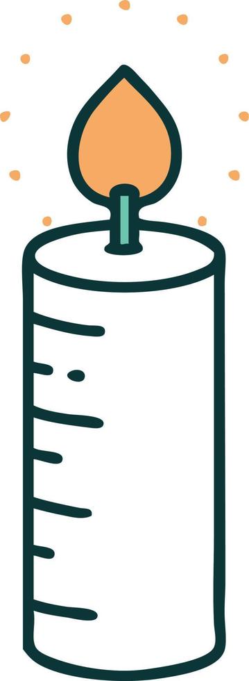 iconic tattoo style image of a candle vector