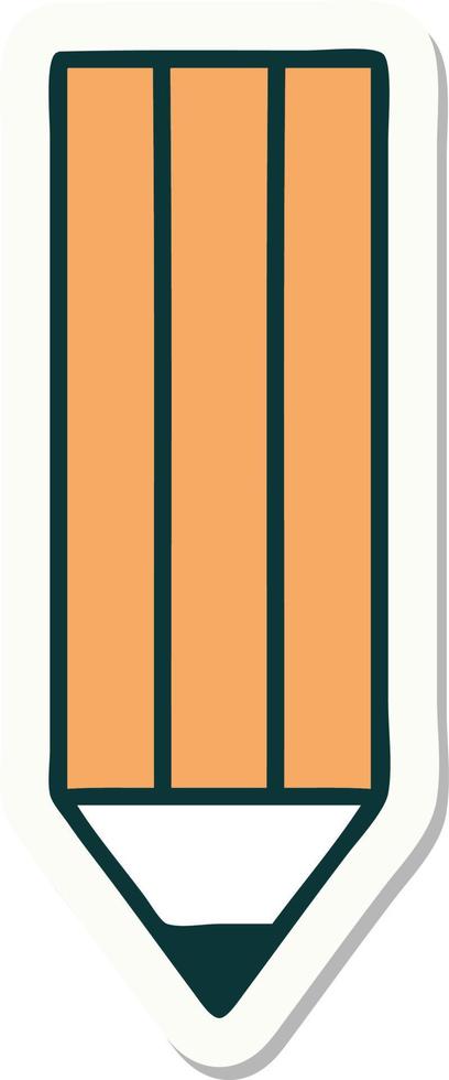 sticker of tattoo in traditional style of a pencil vector