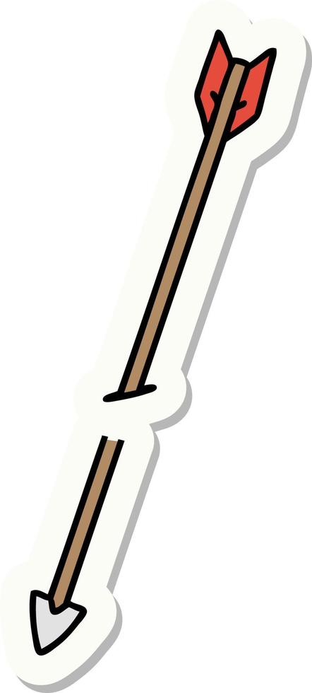 sticker of tattoo in traditional style of an arrow vector