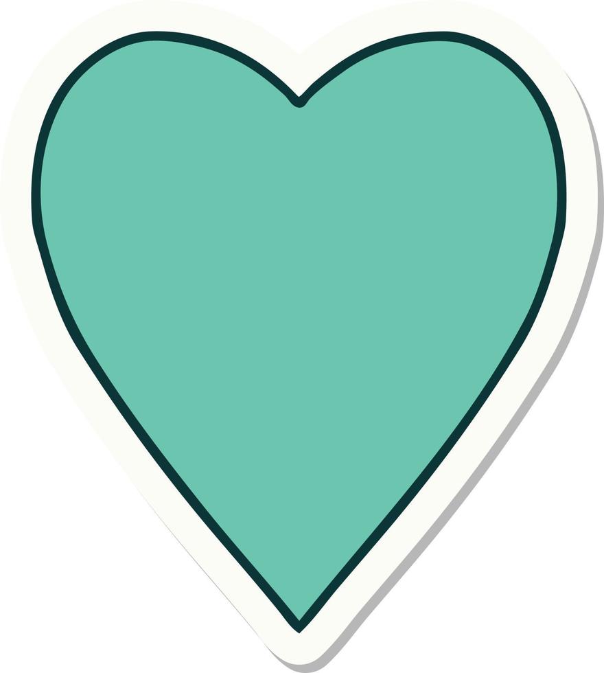 sticker of tattoo in traditional style of a heart vector