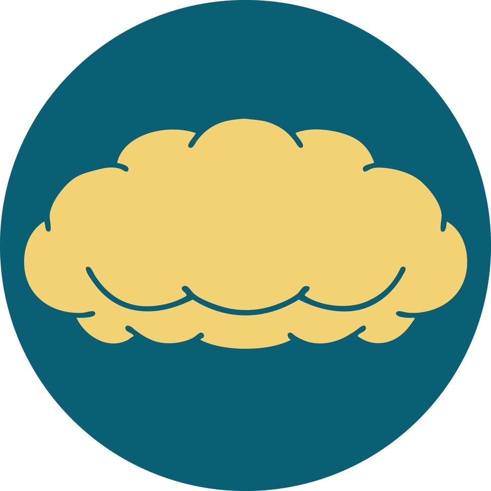 iconic tattoo style image of a grey cloud vector