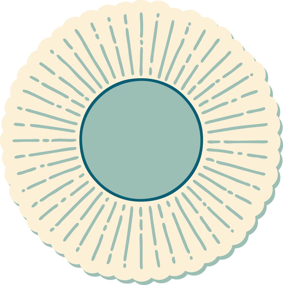 sticker of tattoo in traditional style of a sun vector
