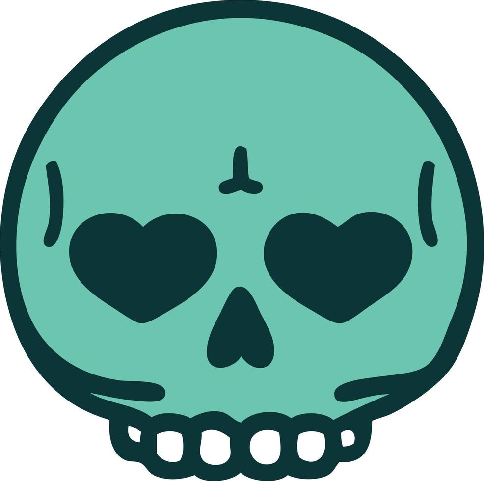 iconic tattoo style image of a skull vector