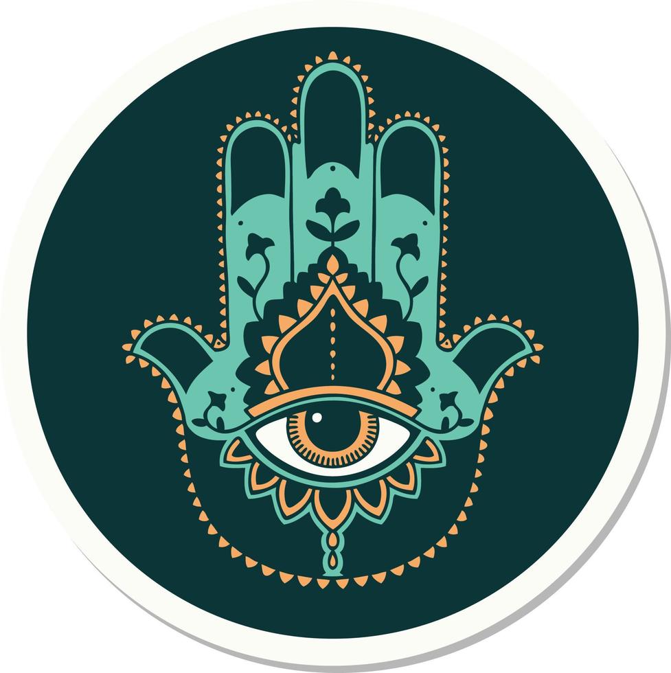 sticker of tattoo in traditional style of a hamza vector