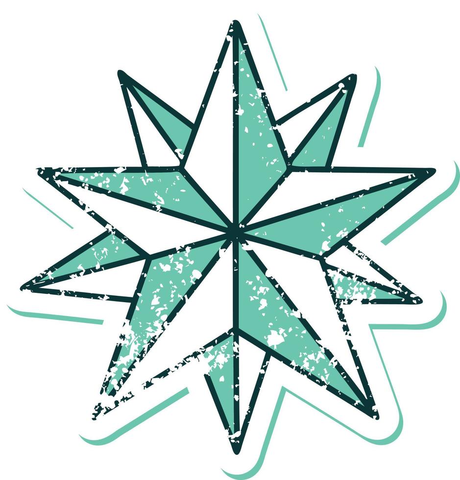 iconic distressed sticker tattoo style image of a star vector
