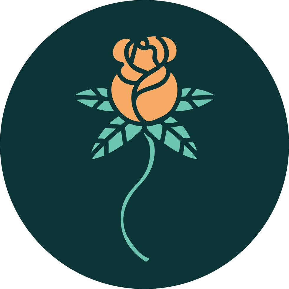 iconic tattoo style image of rose vector