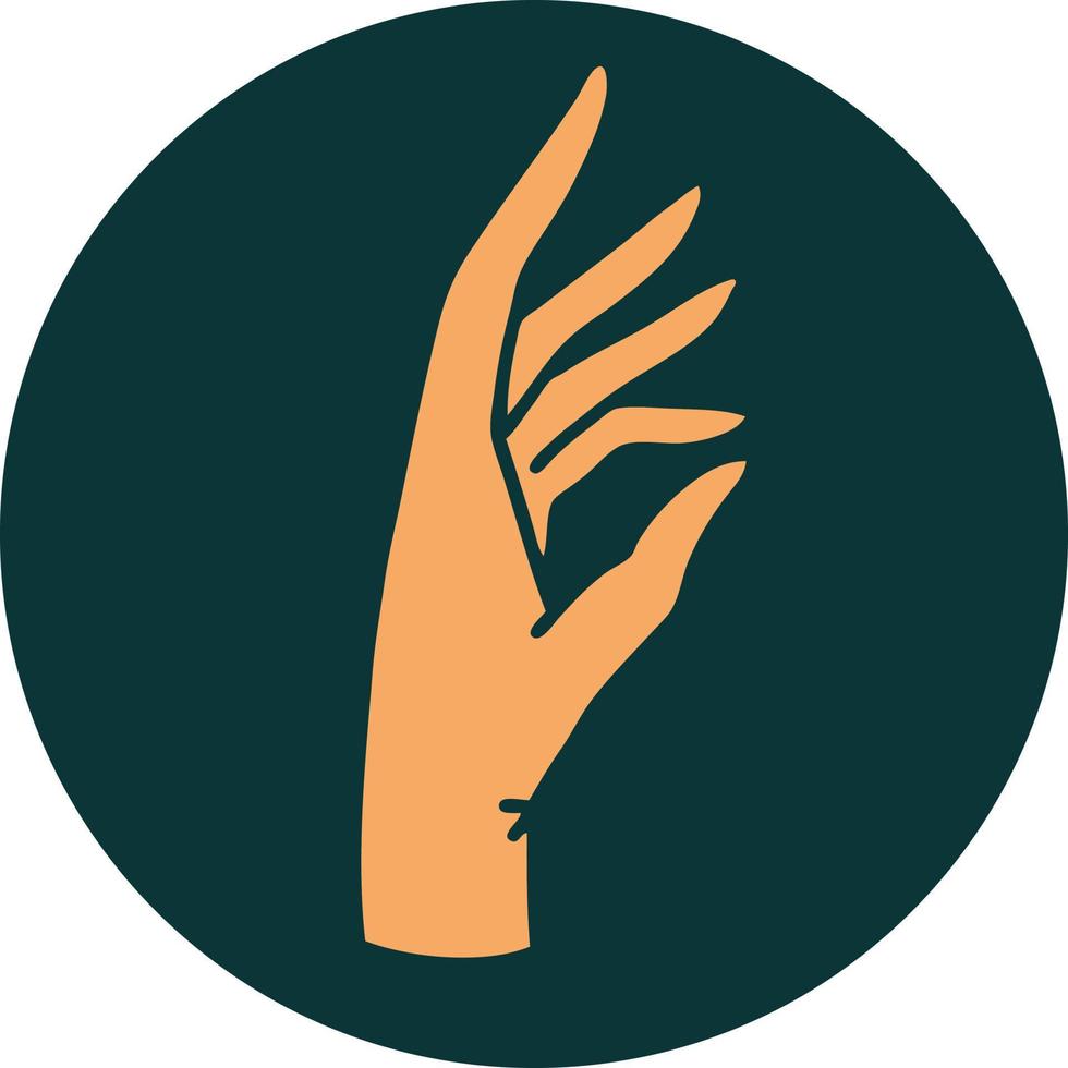 iconic tattoo style image of a hand vector