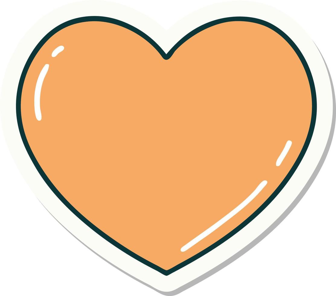 sticker of tattoo in traditional style of a heart vector