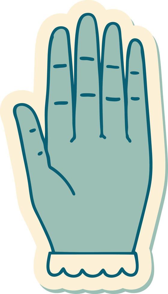 sticker of tattoo in traditional style of a hand vector