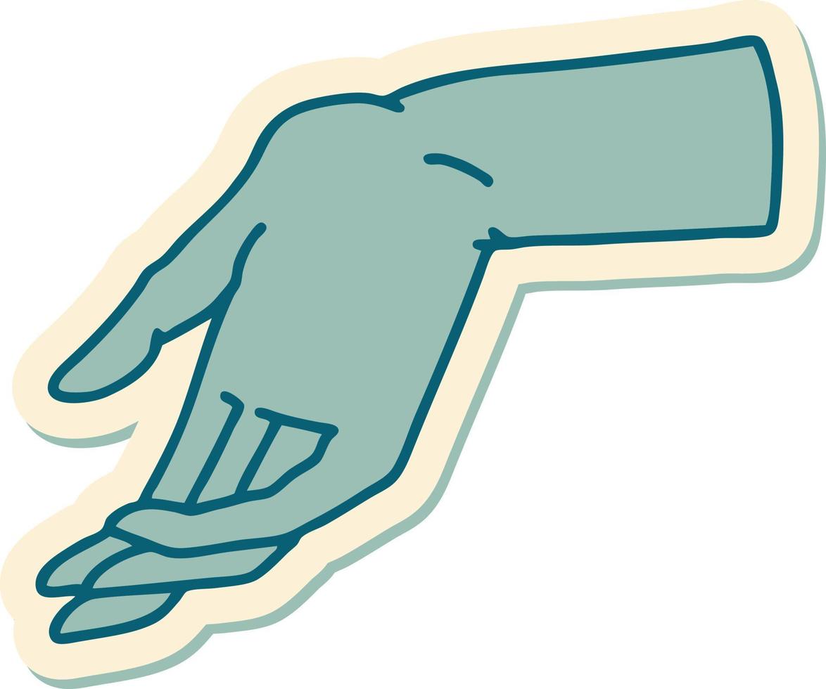 sticker of tattoo in traditional style of a hand vector