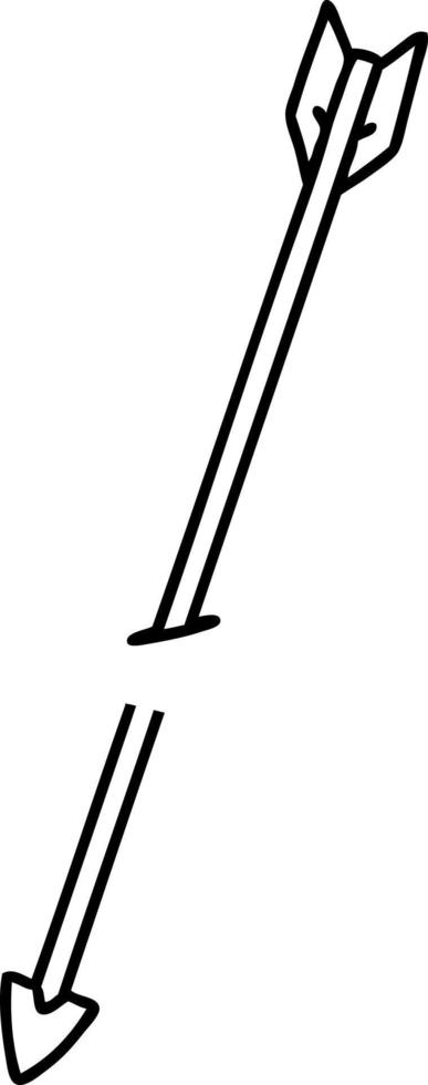 tattoo in black line style of an arrow vector