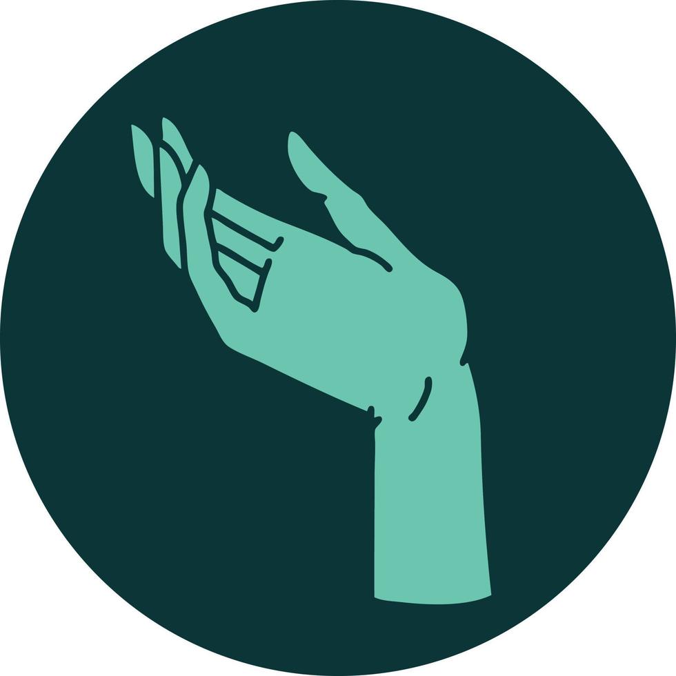 iconic tattoo style image of a hand vector