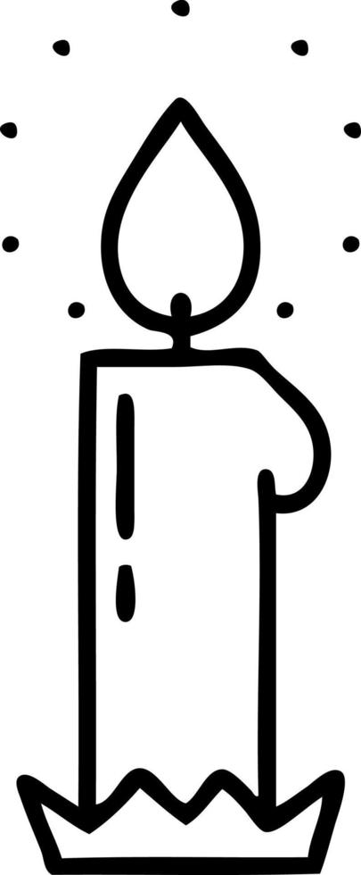 tattoo in black line style of a candle vector