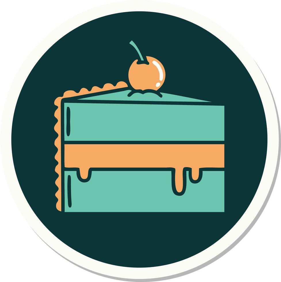 sticker of tattoo in traditional style of a chocolate cake vector