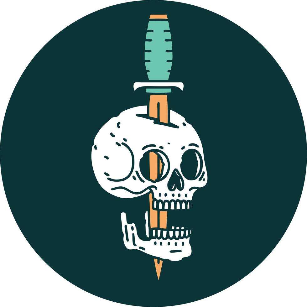 iconic tattoo style image of a skull vector