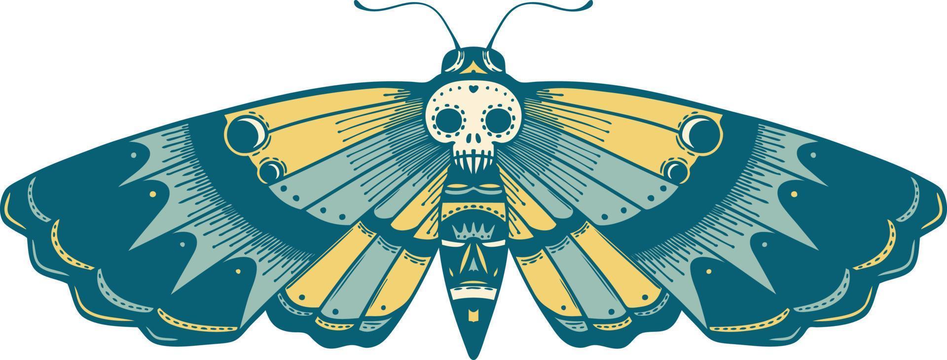 iconic tattoo style image of a deaths head moth vector