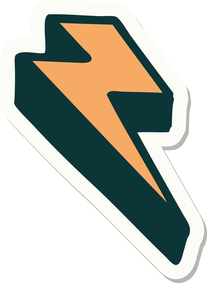 sticker of tattoo in traditional style of lighting bolt vector