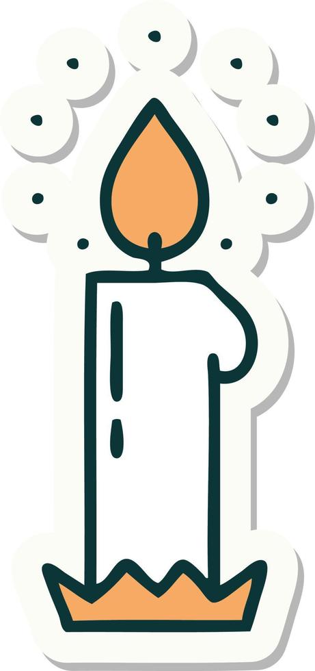 sticker of tattoo in traditional style of a candle vector