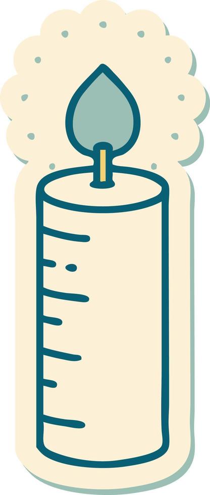 sticker of tattoo in traditional style of a candle vector