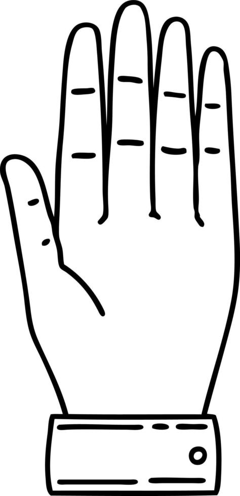 tattoo in black line style of a hand vector