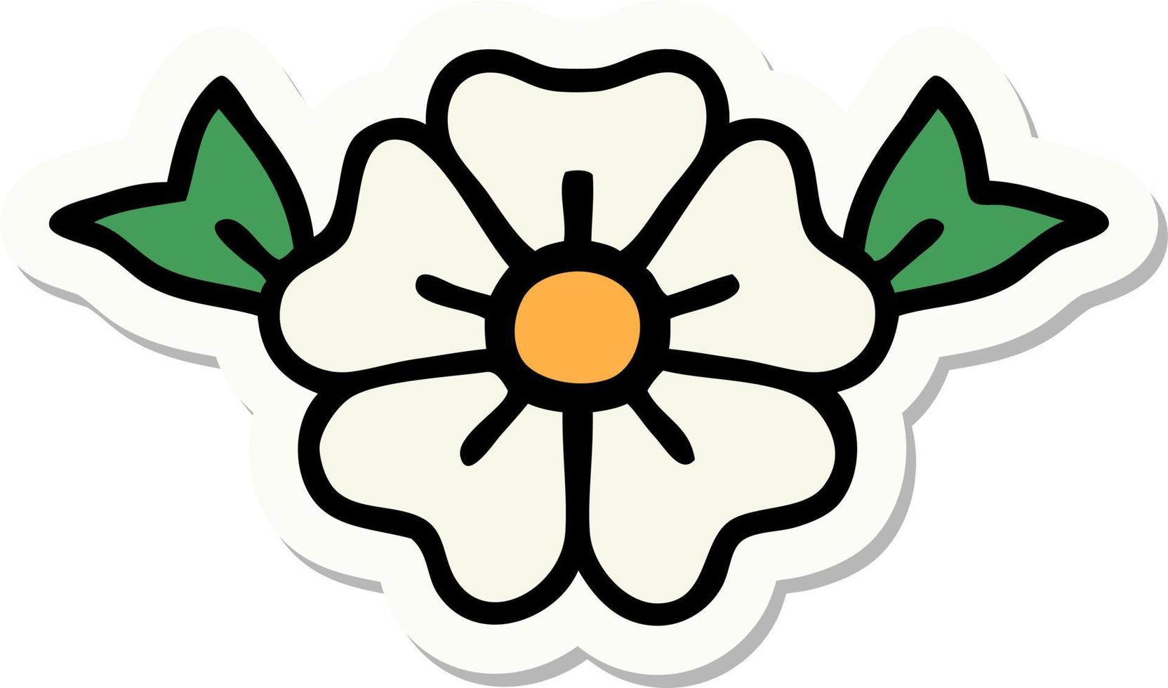 sticker of tattoo in traditional style of a flower vector