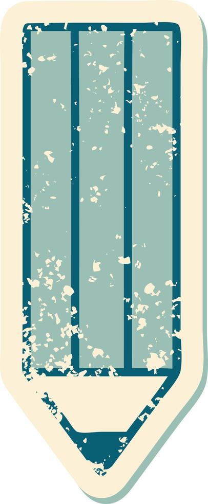 iconic distressed sticker tattoo style image of a pencil vector
