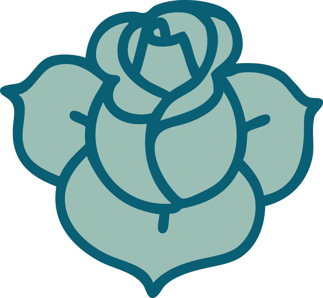 iconic tattoo style image of a flower vector