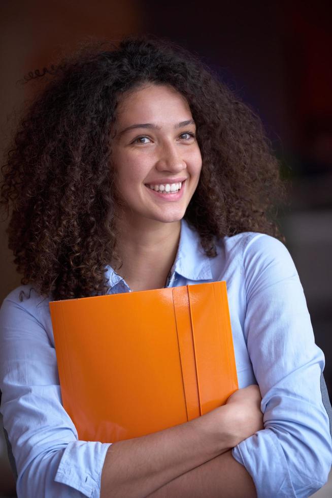 young  business woman at office photo