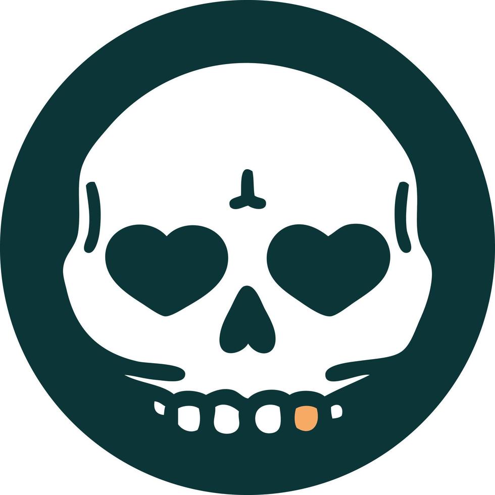 iconic tattoo style image of a skull vector