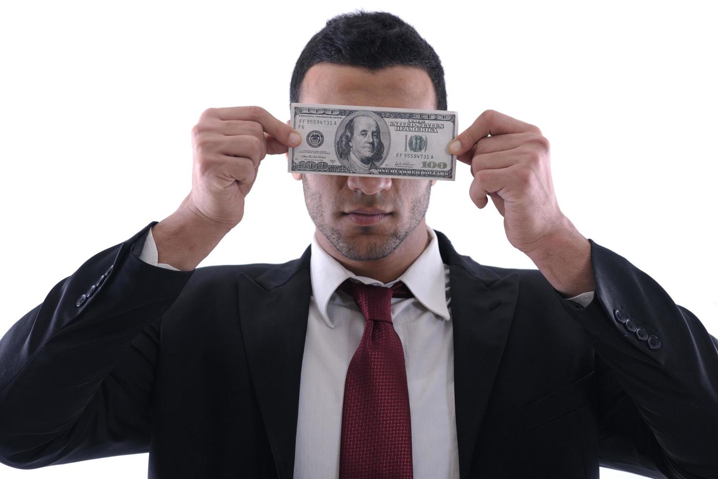 Business man holding money photo