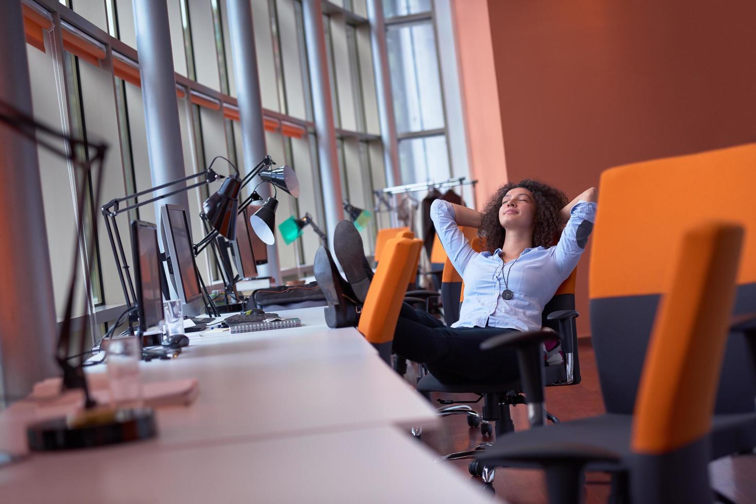 young  business woman at office photo