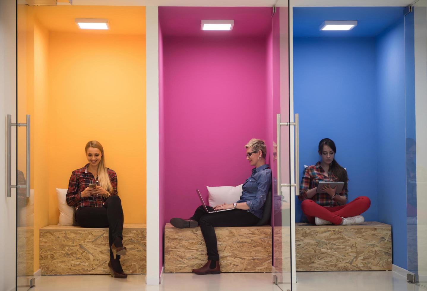 group of business people in creative working  space photo