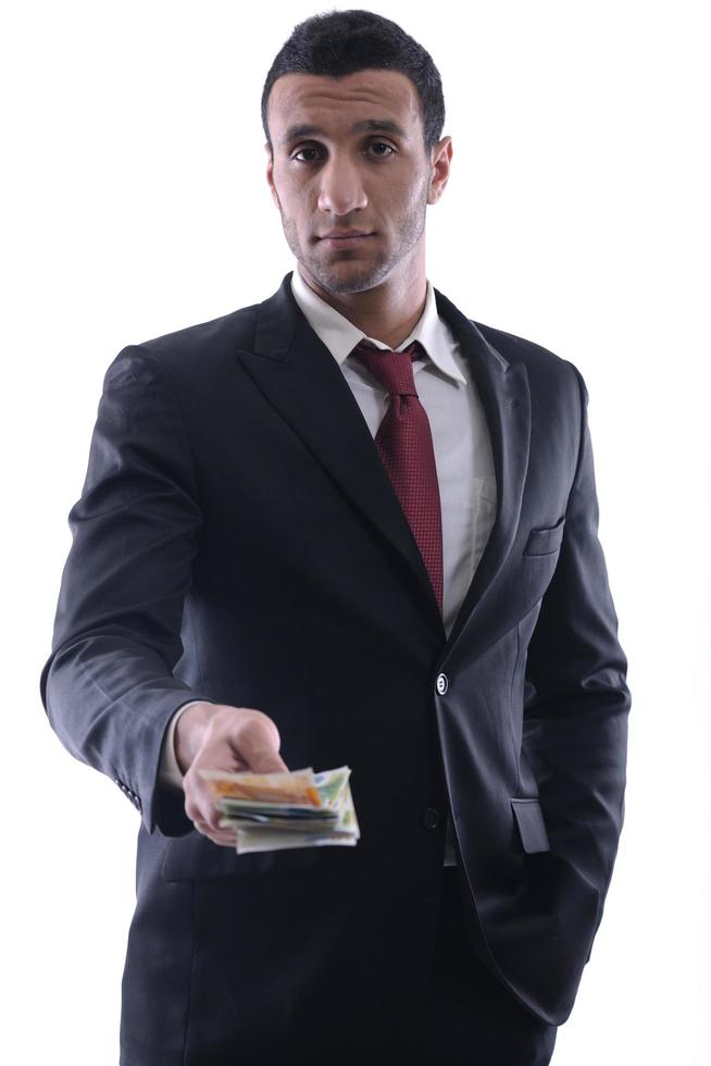 Business man holding money photo