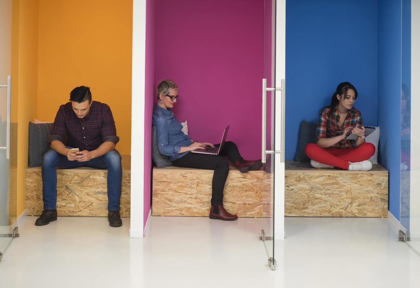 group of business people in creative working  space photo