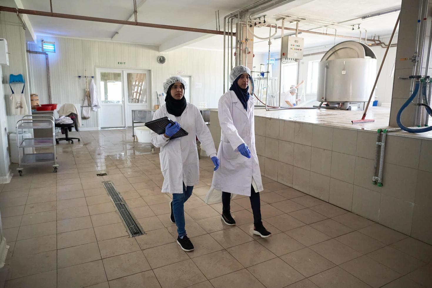 business woman team in local  cheese production company photo