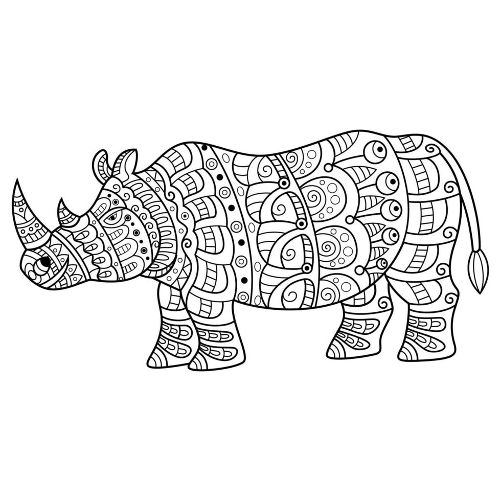 Rhino line art vector