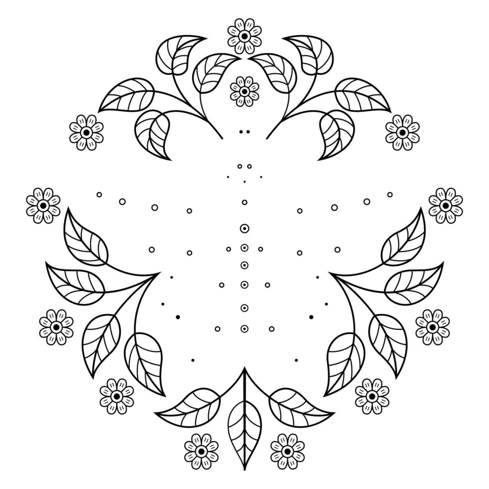 Leaf line art vector