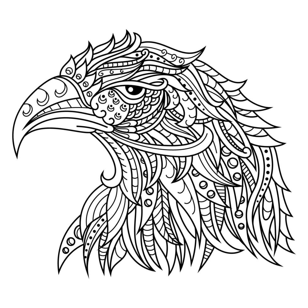 arte de línea de cabeza de águila vector