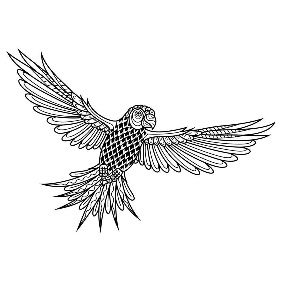 Cockatoos bird line art vector