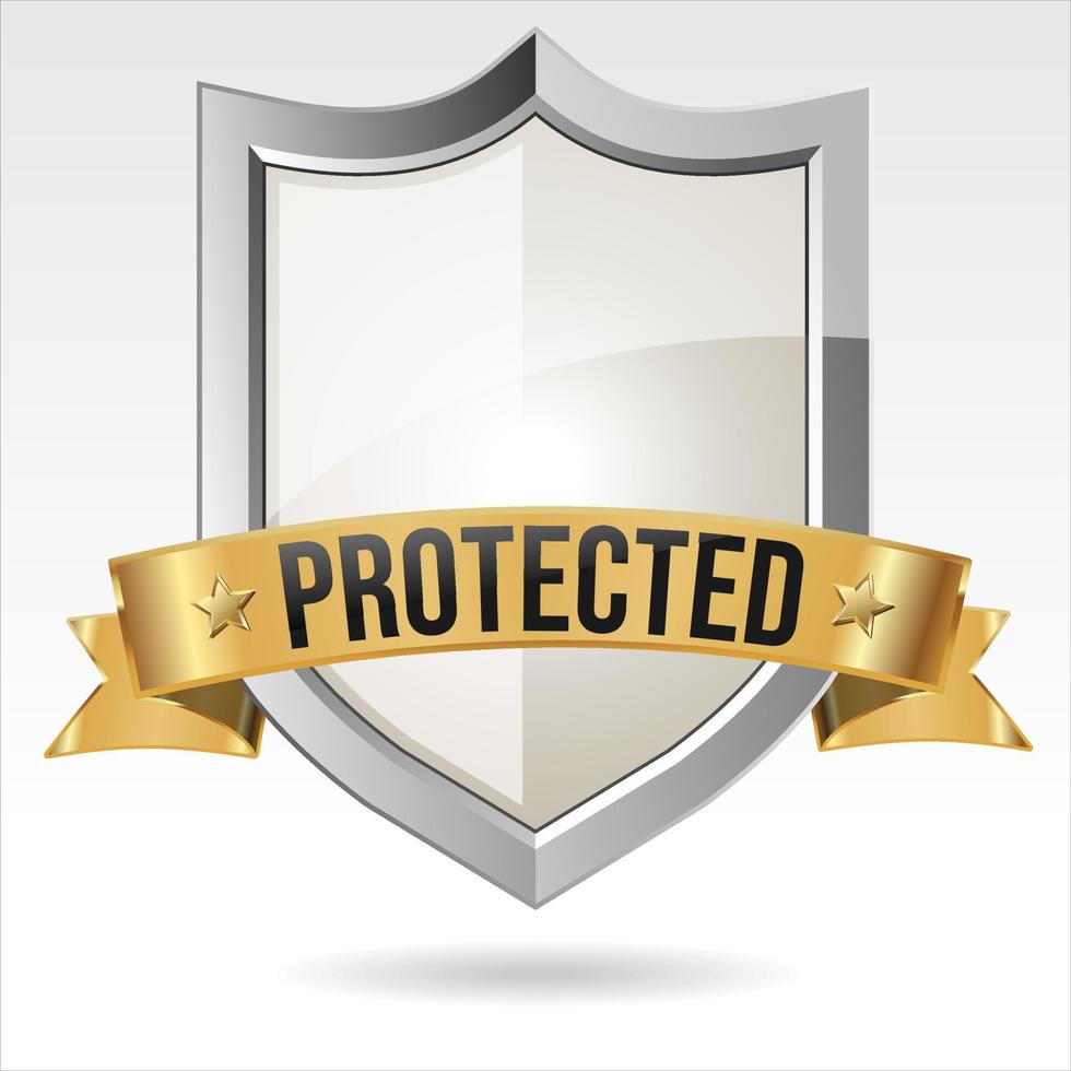 ilustración plateada de un escudo de armas símbolo de seguridad y protección vector