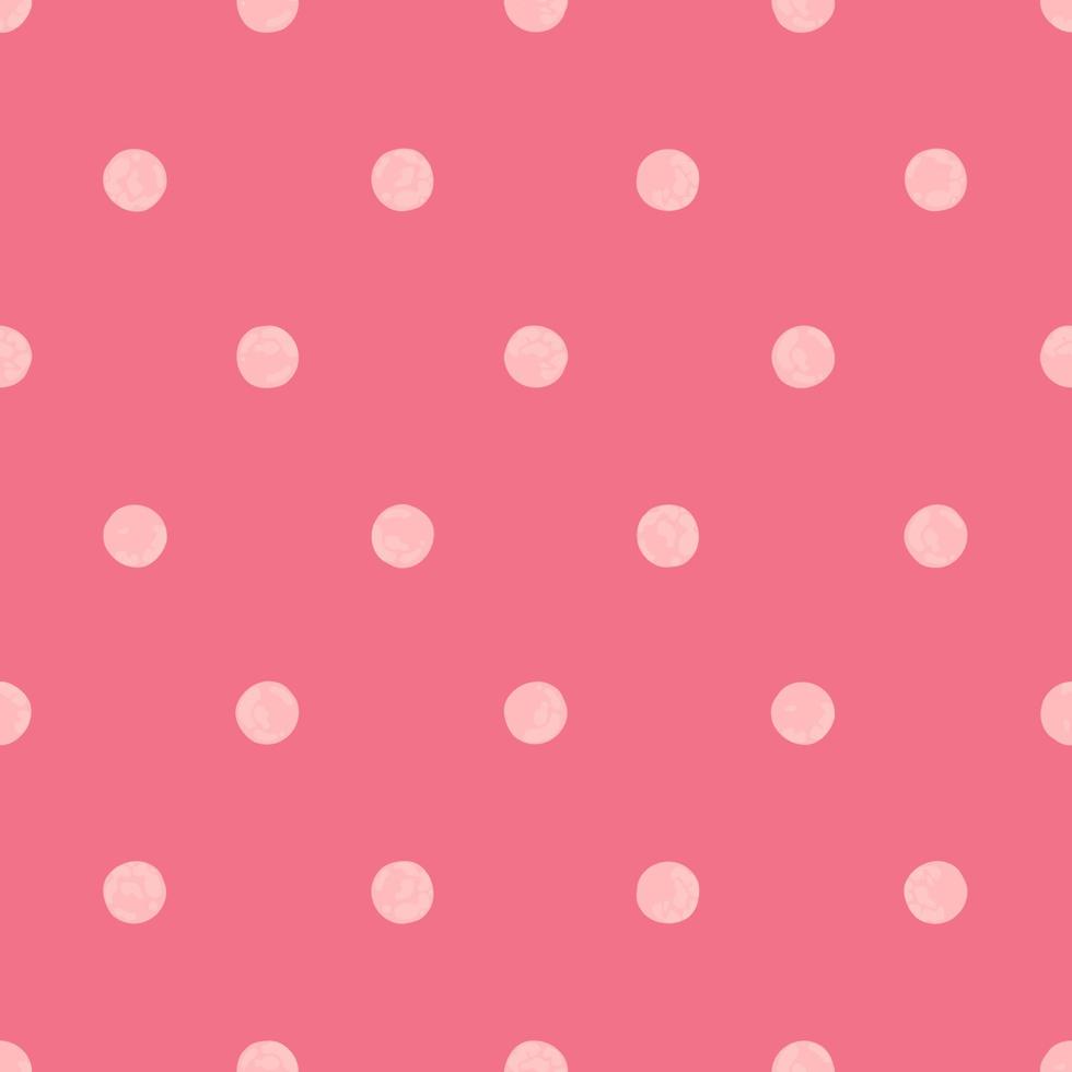 Festive Pink Polka Dot Seamless Pattern, Colorful Cute Background, Wrapping Paper and Texture, Vector EPS Design.