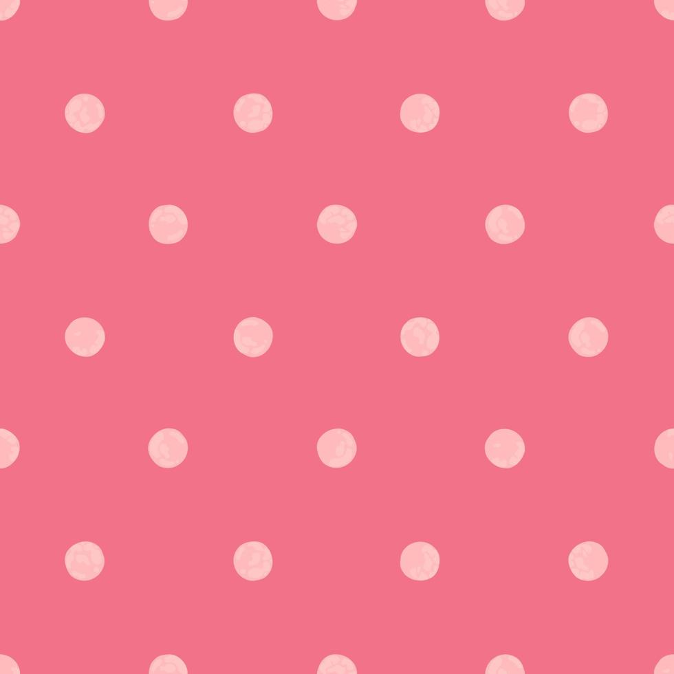 Festive Pink Polka Dot Seamless Pattern, Colorful Cute Background, Wrapping Paper and Texture, Vector EPS Design.
