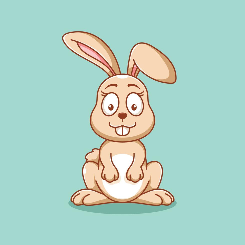 Cartoon style sitting bunny design vector