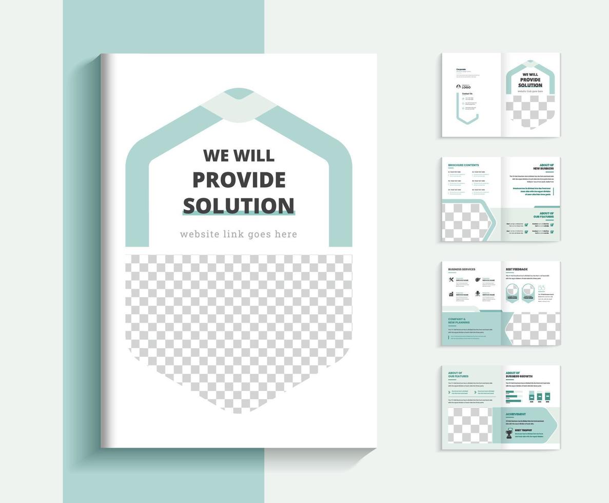 16 pages business brochure vector