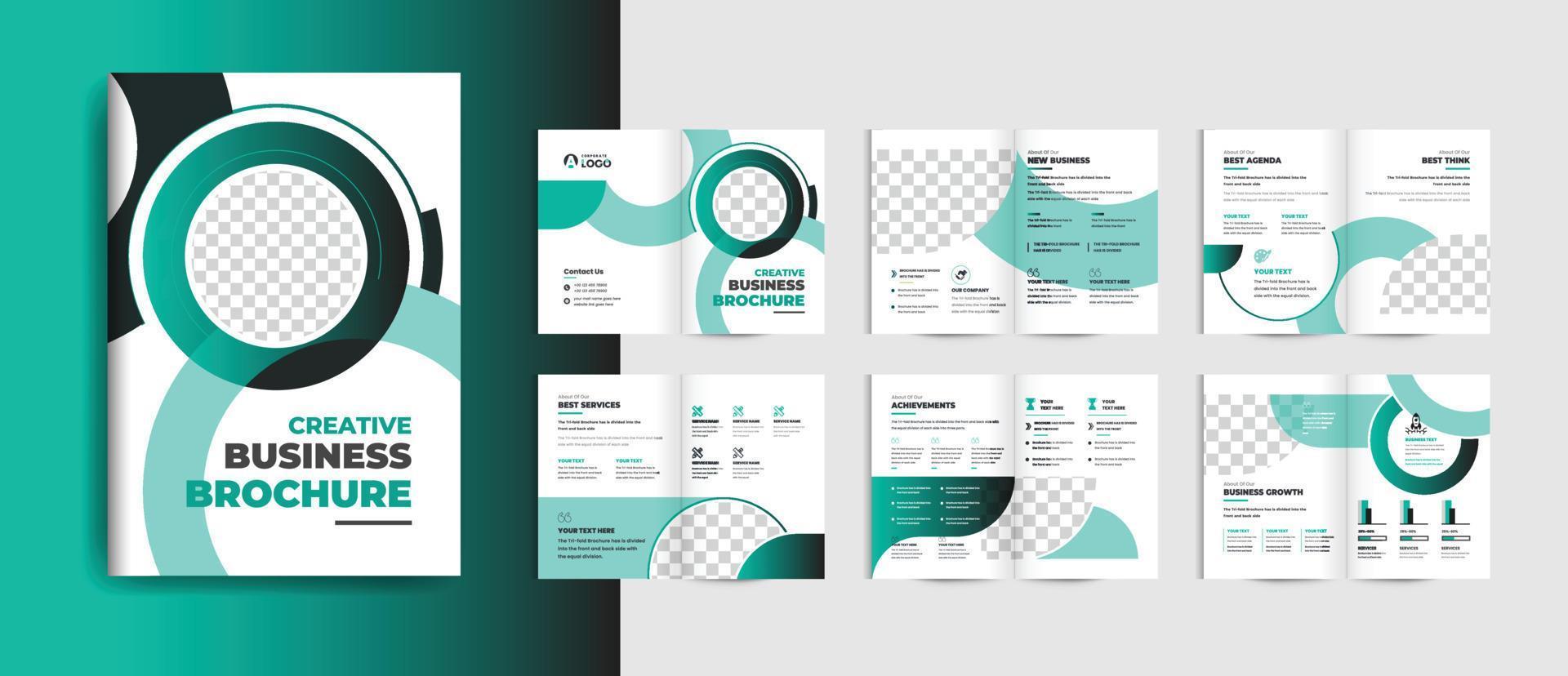 16 pages business brochure design template vector