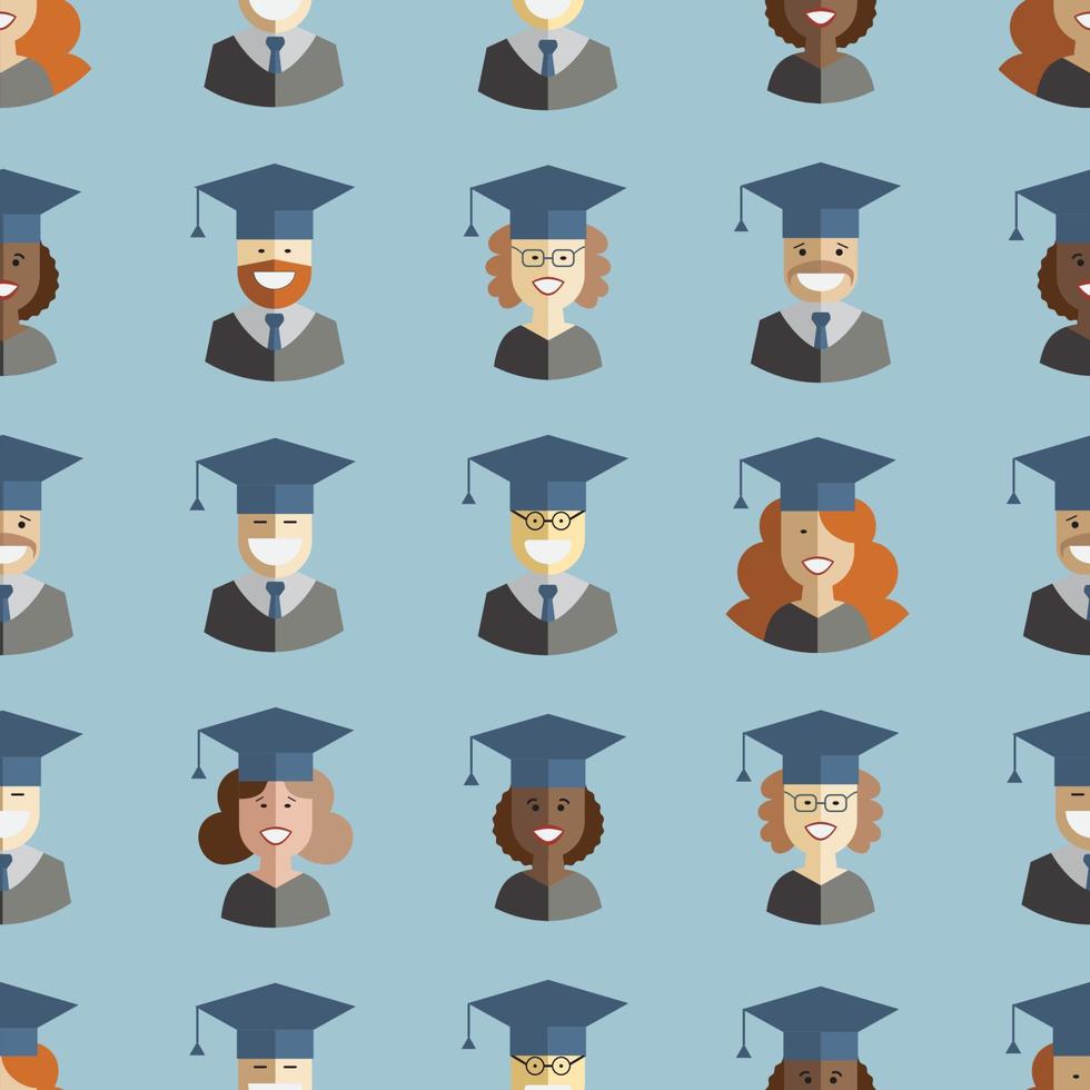 Men and Women Students Graduates Seamless Background vector