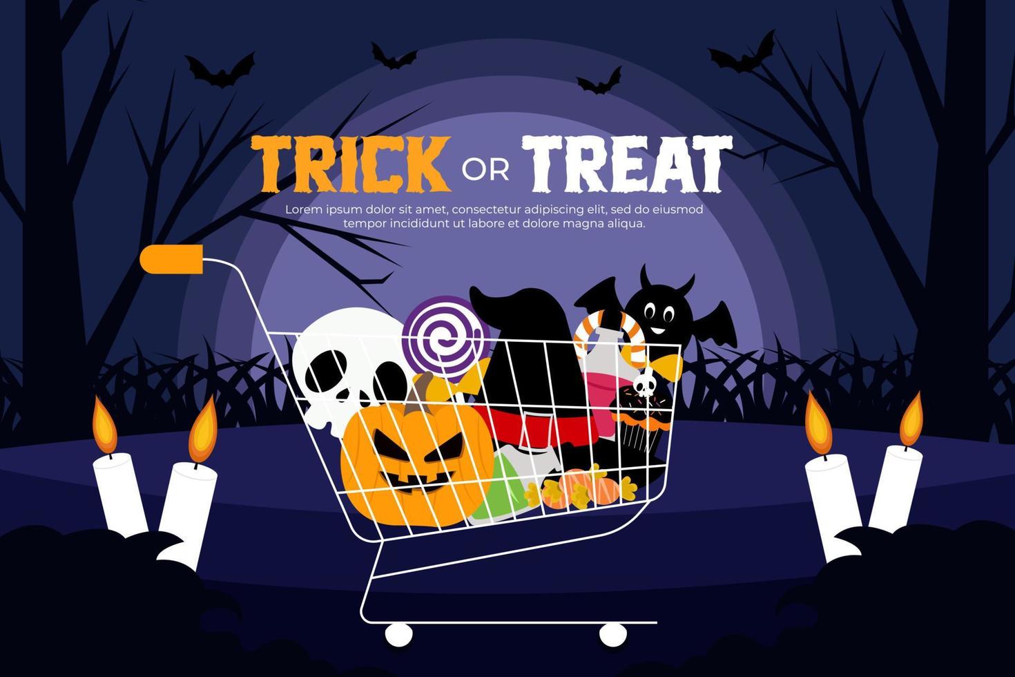 Simple and elegant Halloween graphic design template that is easy to customize vector